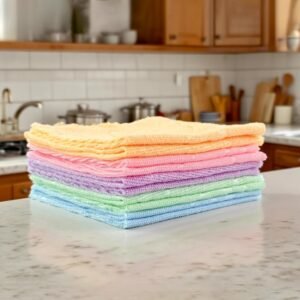 Pacote com 10 panos de prato de cozinha, 30,5 x 30,5 cm, toalhas de secagem ultra macias, pano de limpeza de microfibra reutilizável para cozinha e casa (multicolorido)