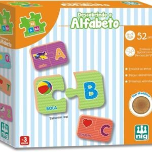 Jogo Descobrindo o Alfabeto, Madeira Be a Bá, Nig Brinquedos, Multicolor