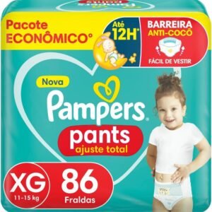 Fralda Pampers Pants Ajuste Total tamanho XG, Fácil de Vestir, 86 Unidades