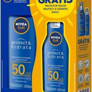 NIVEA Kit SUN Protetor Solar Protect & Hidrata FPS50 200ml + Protetor Solar Protect & Hidrata FPS50 100ml, Nivea