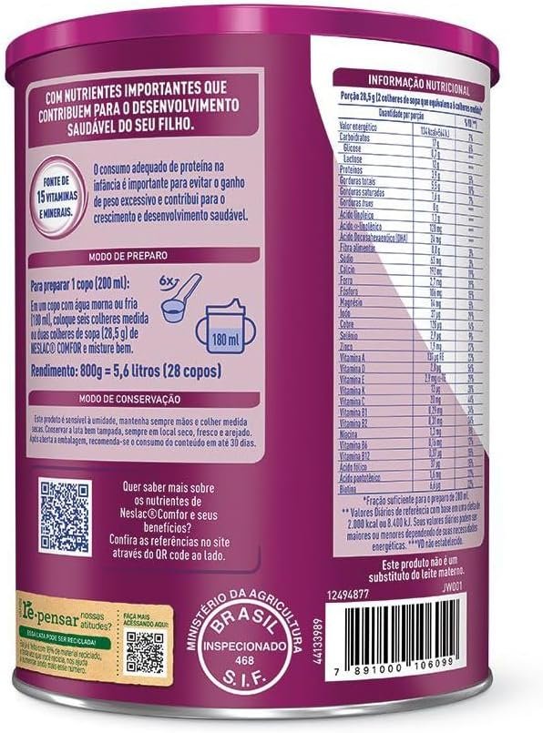 Composto Lácteo Neslac Comfor 800g - Imagem 2