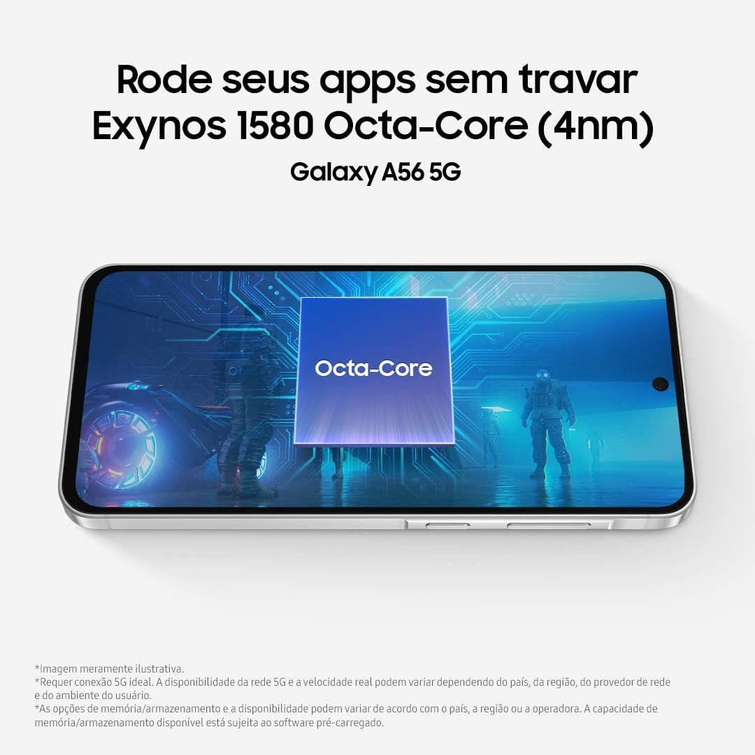 Smartphone Samsung Galaxy A56 5G 128GB, 8GB RAM, Câmera 50MP, IP67, Super AMOLED 6.7", Recursos AI, Preto - Imagem 7