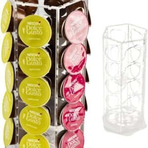 Torre Organizadora em Acrílico Transparente para Cápsulas de Café, 31,5 x 6,5 cm, Capacidade 30 Cápsulas, Acabamento Artesanal Torre Organizadora em Acrílico Transparente para Cápsulas de Café, 31,5 x 6,5 cm, Capacidade 30 Cápsulas, Acabamento Artesanal