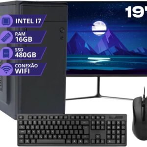 Pc Computador Completo Intel Core I7 3.4ghz Memoria 16gb Ssd 480gb Monitor 19 Pc Computador Completo Intel Core I7 3.4ghz Memoria 16gb Ssd 480gb Monitor 19