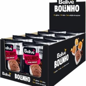 Caixa de Bolinhos de Chocolate Sem Açúcar Sem Glúten Sem Leite Belive 10 unidades de 40g Caixa de Bolinhos de Chocolate Sem Açúcar Sem Glúten Sem Leite Belive 10 unidades de 40g