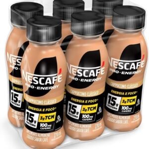 Suplemento Alimentar UHT Nescafé Pro-Energy Capuccino Clássico 15g proteína 270ml – Pack com 6 unidades