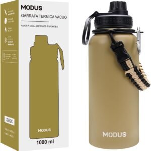 MODUS Garrafa Térmica Esportiva De Aço Inoxidável Com Isolamento A Vácuo De 1000ML (Caqui)