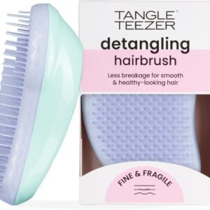 Tangle Teezer – Escova de cabelo desemabaraçadora The Original Fine & Fragile para texturas finas e frágeis, Cor: Verde e Rosa