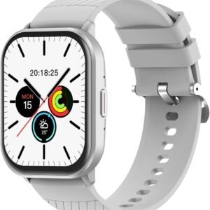 Relógio Digital Feminino Masculino Smartwatch Inteligente Bluetooth, Full Touch a Prova d ‘água IP68 com 120+ Modos de Exercício e Esporte, Cinza