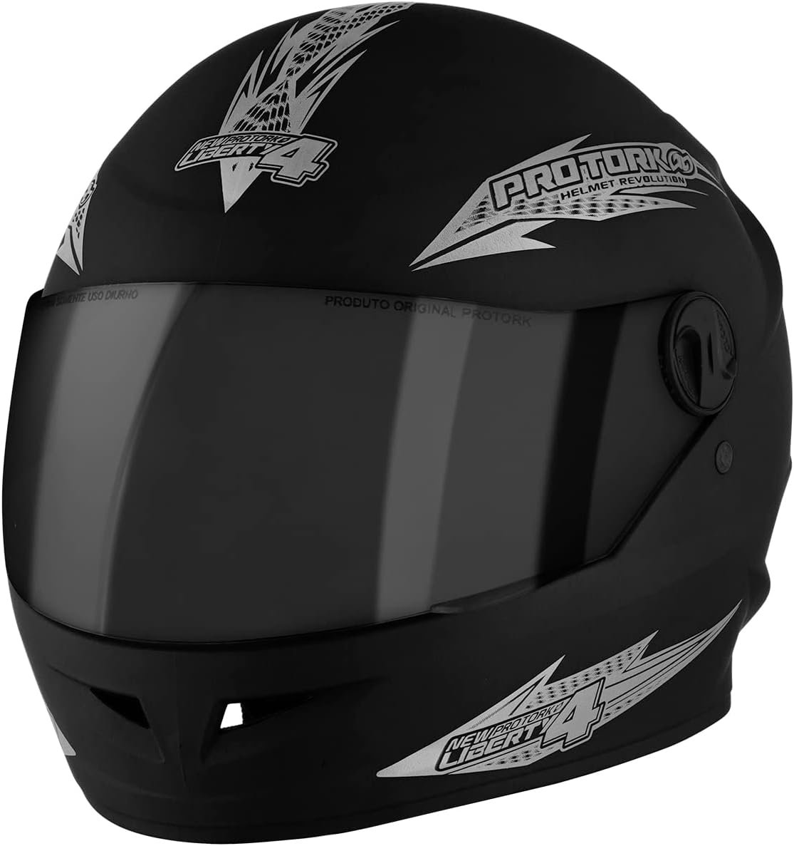 CAPACETE FECHADO PRO TORK NEW LIBERTY 4 SOLID PRETO FOSCO TAM. 60 VIS. FUMÊ - Imagem 2