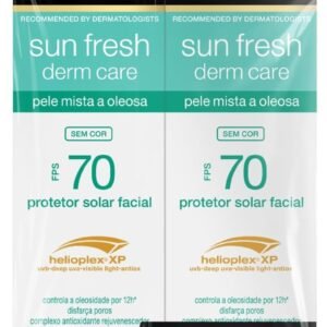 Protetor Solar Facial Para Pele Oleosa Derm Care, FPS 70, Sem Cor, Kit com 2 Unidades de 40g
