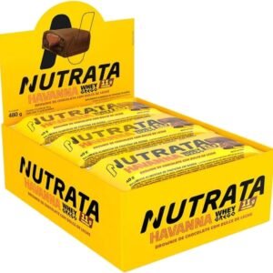 Nutrata Whey Grego Havanna 40g display com 12 barras – Brownie de chocolate