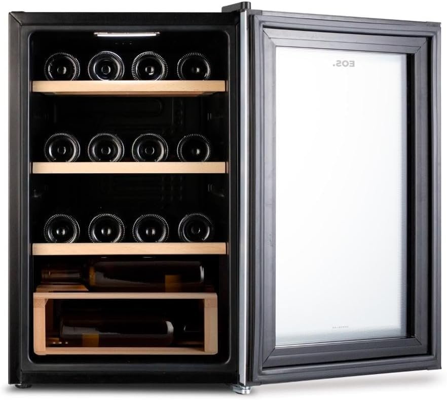 Adega Climatizada 22 Garrafas Eos Premium com Porta de Vidro e Inox Prateleira de Madeira com Compressor Eac24im 220v - Imagem 5
