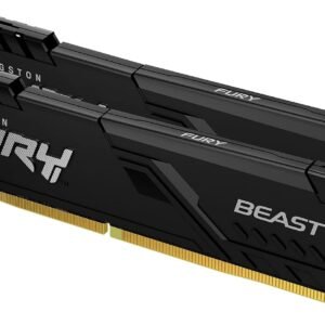 Kingston, KF432C16BBK2/16 – Kit de memórias de 16GB (2 x 8GB) DIMM DDR4 3200Mhz FURY Beast Black 1,35V 1Rx8 288 pinos para desktop/gamers, Não aplicável