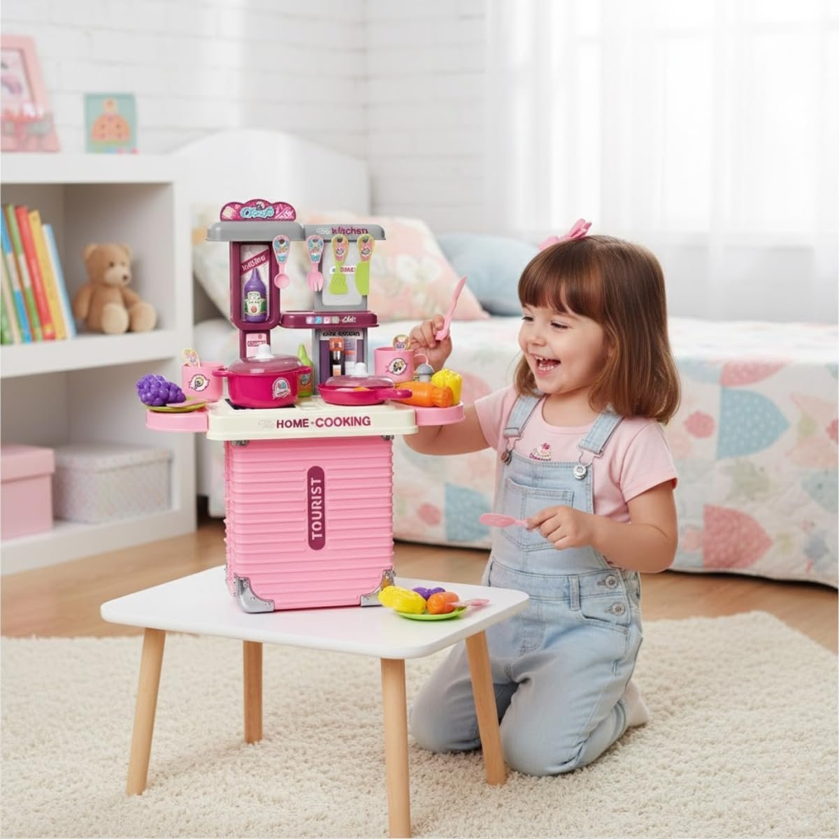 Cozinha Infantil Bancada 3 em 1 Maleta C/31 Peças Maxi Toys - Imagem 2