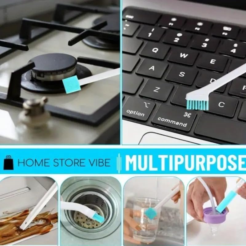 Conjunto de 8 escovas de limpeza de cerdas macias multiuso - cabo de plástico durável portátil, sem necessidade de eletricidade - para cozinha, banheiro, sala de estar, quarto, slot estreito ao ar - Imagem 10