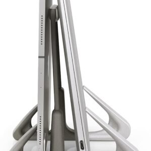 OCTOO, LiteStand Vertical – Suporte de mesa vertical para notebook e tablet, Ice Silver