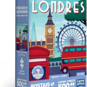 Toyster- Quebra Cabeça: Postais do Mundo – Inglaterra – Londres – 500 Peças Nano – Game Office