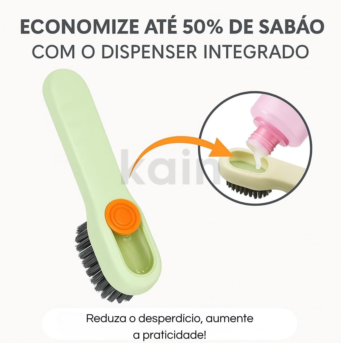 Kit 2 Escovas de Limpeza Multiuso com Dispenser de Sabão – Práticas para Cozinha, Banheiro, Piso, Azulejos, Sapatos – Mais Eficiência, Menos Desperdício - Imagem 4