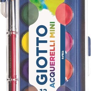 GIOTTO Acquarelli Mini, Aquarela em Estojo de Pastilhas de 23mm, 12 Cores