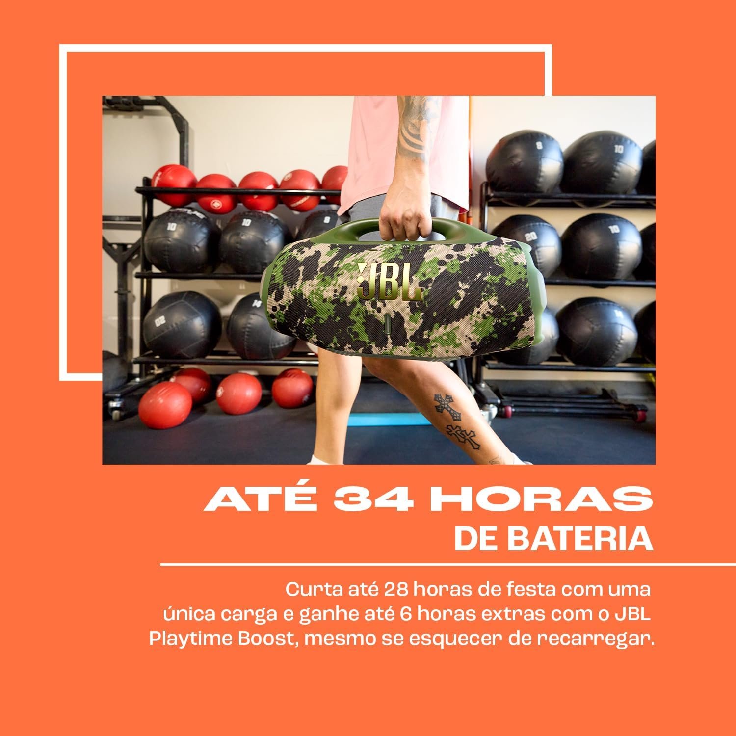 JBL, Caixa de Som, Boombox 4, Bluetooth, Som JBL Pro, AI Sound Boost, Graves Personalizáveis, Bateria de até 34h, IP68, Áudio Lossless – Squad - Imagem 6