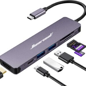 Hiearcool Hub USB C, adaptador multiportas USBC para MacBook Pro/Air, 7 em 1 USB-C para HDMI Hub Dongle compatível com laptops e outros dispositivos tipo C