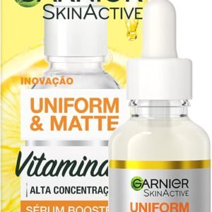 Garnier Uniform & Matte Sérum Facial Antimarcas Vitamina C, Niacinamida e Ácido Salicílico, Reduz Marcas Visivelmente, Controla Oleosidade, Efeito Matte, Hidrata e Uniformiza a Pele, 15ml