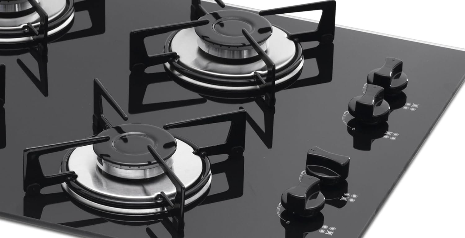 FISCHER COOKTOP GÁS 4 BOCAS MESA VIDRO PRETA BIVOLT 1519-5713 - Imagem 3