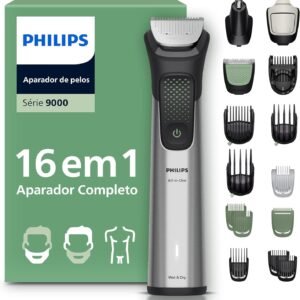 PHILIPS Aparador de pelos premium multigroom 16 em 1 para Rosto, Cabelo e Corpo – MG9532/15