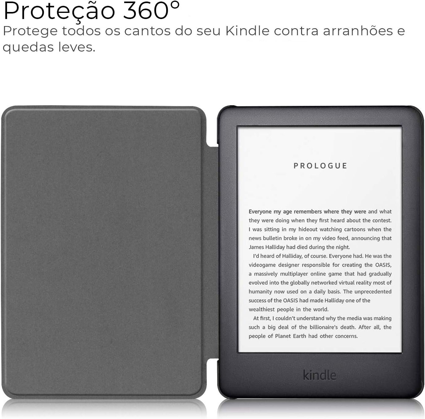 WB Capa Kindle 10a geração - Ultra Leve Auto Hibernação Sensor Magnético Silicone Flexível - Preta (Não Compatível com Paperwhite 10ª Geração) - Imagem 8