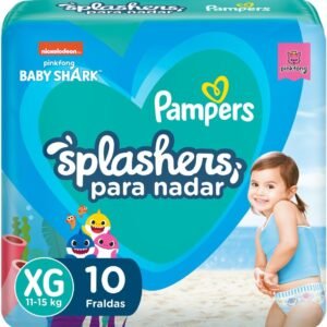 Fralda Pampers Splashers Para Nadar Baby Shark Tamanho XG 10 Unidades