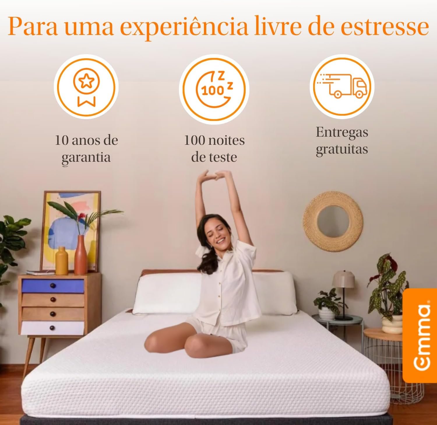 Colchão Solteiro Emma One - Firme e suporte ótimo com máxima durabilidade. - Imagem 5
