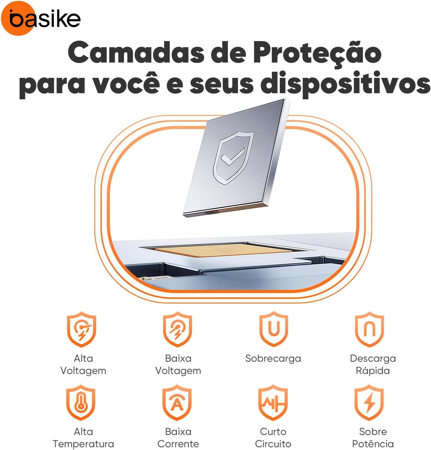 Basike Carregador Portátil, Power Bank 20000mAh com Cabos Integrados, Carregamento Rápido 22.5W(MAX), Compacto, Led Indicador de Bateria para iPhone/Samsung/Huawei/Xiaomi (Cinza) - Imagem 4