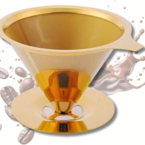 Coador Filtro De Café Inox Dourado Reutilizável Sustentável e Lavável – Sem Uso de Filtro de Papel (Dourado)