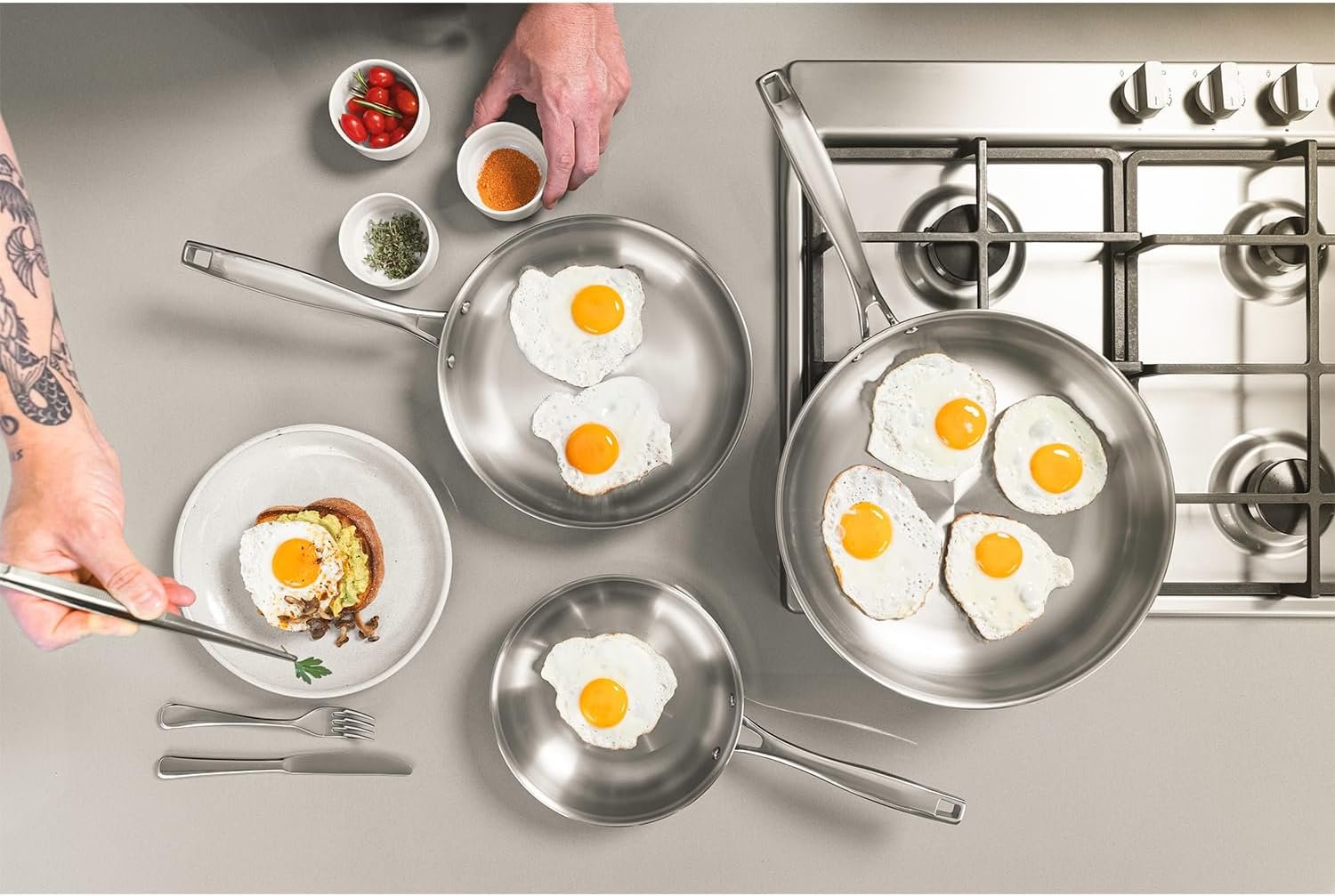 Frigideira Tramontina Grano em Aço Inox com Corpo Triplo e Cabo 30 cm 3,4 L - Imagem 8