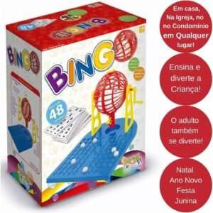 Bingo com 48 Cartelas e Dispenser de Bolinhas
