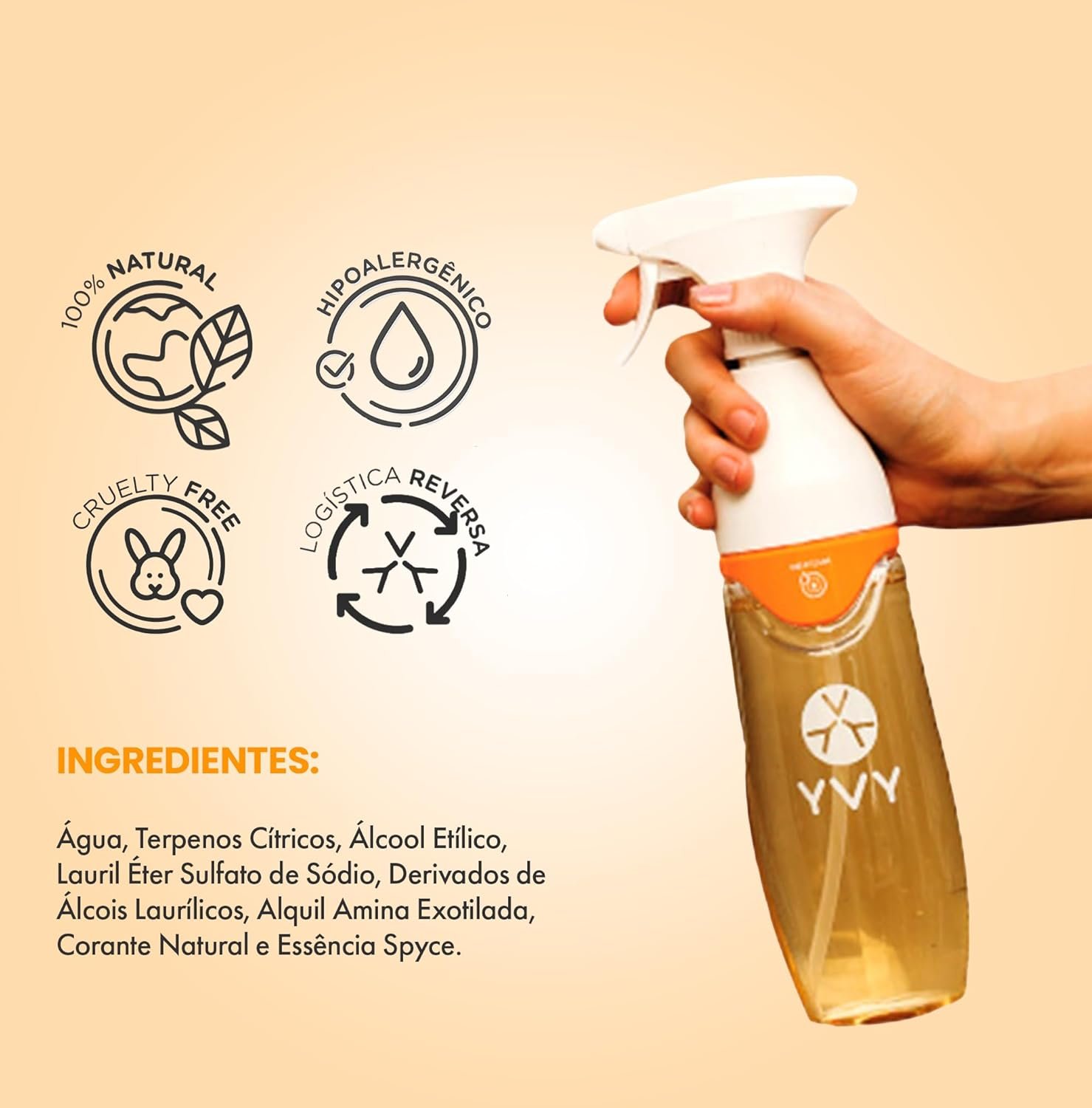 YVY Refil Kit Multiuso Especiarias - Kit Lavanderia Natural, Produtos de Limpeza - Testado Dermatologicamente, Vegano, Hipoalérgico, Cruelty Free, Poupa espaço - 2 cápsulas - 1080ml Total - Imagem 5