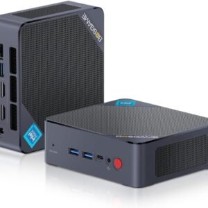 BOSGAME B100 Mini PC, Intel N100, 16GB RAM, 512GB SSD NVMe, Suporte Triplo Monitores 4K, Dual HDMI 2.0, LAN 2.5G, WiFi 5, BT4.2, Computador Compacto para Home Office, Estudo e Entretenimento