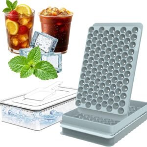 Kit 2 Formas De Gelo Com Tampa, Gelo Bola E Gelo Esférica 104 Cubos, Flexível E Livre De BPA, Para Papinha, Gelatina, Café, Suco, Whisky E Bebidas