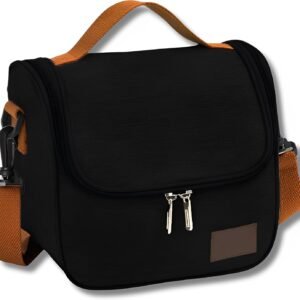 Bolsa Térmica Lancheira com Alça de Ombro para Marmita – Trabalho Academia Escola e Passeios Super Premium (PRETO)