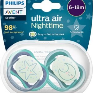 Chupeta Ultra Air Night 6-18 Meses Philips Avent Azul – 2 unidades