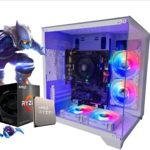 Pc Gamer Ryzen 5 5600 Gt, 16 Gb Ddr4, Ssd M.2 Nvme 500 Gb, Vega 7, Aquário Branco