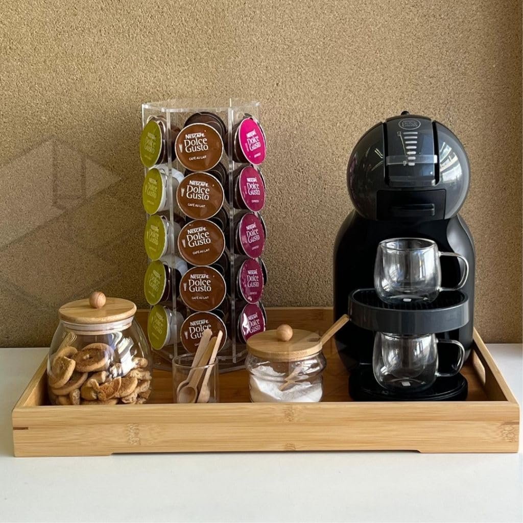 Torre Organizadora em Acrílico Transparente para Cápsulas de Café, 31,5 x 6,5 cm, Capacidade 30 Cápsulas, Acabamento Artesanal - Imagem 5