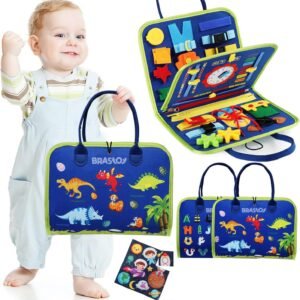 Brastoy Placa de Montessori Sensorial para Crianças Maleta Educativa Brinquedos (Azul)