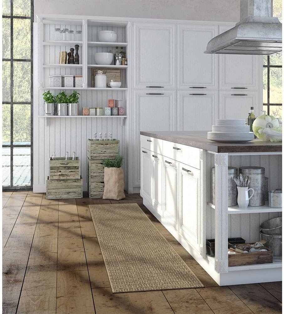 Tapetes São Carlos – Tapete New Boucle Sergipe | Estilo Rústico com Listras Tom sobre Tom | Lavável c/Barras Dobradas p/Sala Moderna | 0,6cm x 0, 66m x 2,4m - Imagem 2