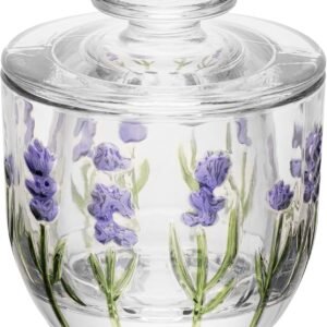 LYOR – Manteigueira Francesa Lavanda Hand Painting 9,40cm 9,8cm Cristal
