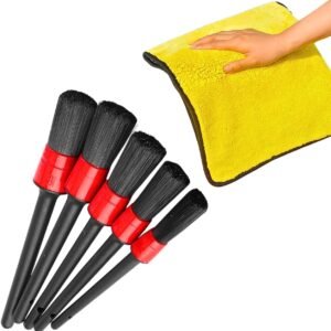 Kit 6 Peças Lavagem Automotiva com Flanela Microfibra 30x40cm + 5 Pincéis Detalhamento Interno e Externo – Limpeza de Carro, Moto, Roda, Painel, Grade, Estofado e Motor CWK Tools Kit 6 Peças Lavagem Automotiva com Flanela Microfibra 30x40cm + 5 Pincéis Detalhamento Interno e Externo – Limpeza de Carro, Moto, Roda, Painel, Grade, Estofado e Motor CWK Tools