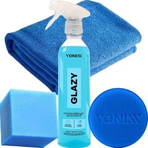 Glazy 500ml Vonixx Limpador Restaurador Vidros 4 Em 1 Redutor Atrito Pano 40×40 Js Aplicador de Espuma Vonixx