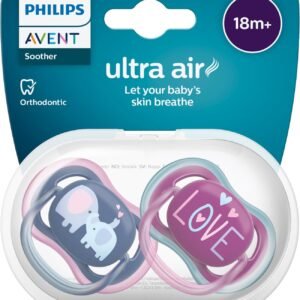 Chupeta Ultra Air Dupla Decorada Philips Avent 18m+ Azul/Rosa