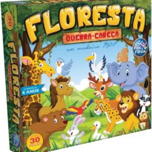 Pais & Filhos – Quebra-Cabeça Madeira Floresta, 30 Peças, Multicor, Multicor
